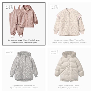 Костюм-дождевик Wheat "Charlie Powder Flower Meadow", цветочная вуаль